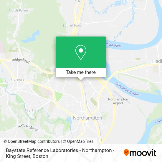 Baystate Reference Laboratories - Northampton - King Street map
