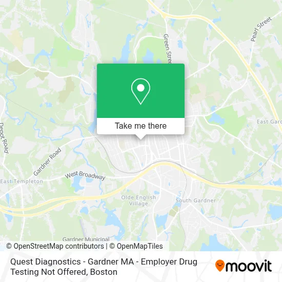 Quest Diagnostics - Gardner MA - Employer Drug Testing Not Offered map