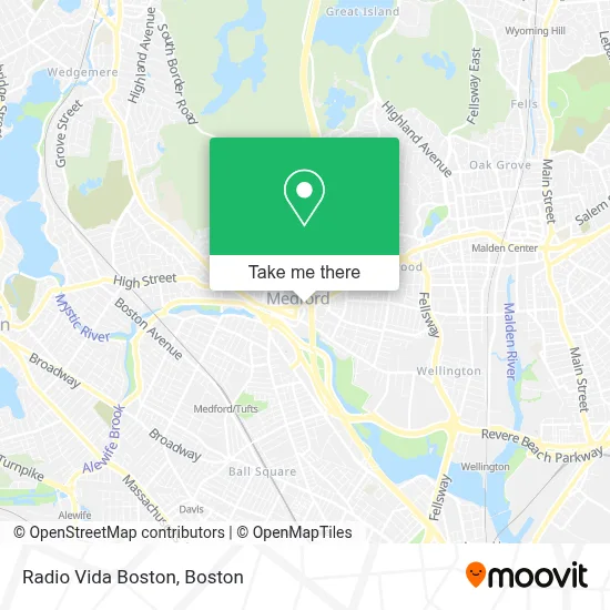 Radio Vida Boston map