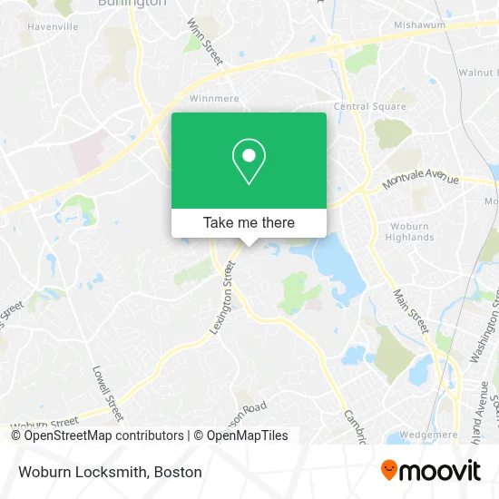 Woburn Locksmith map