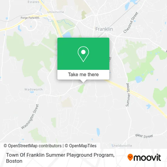 Town Of Franklin Summer Playground Program map