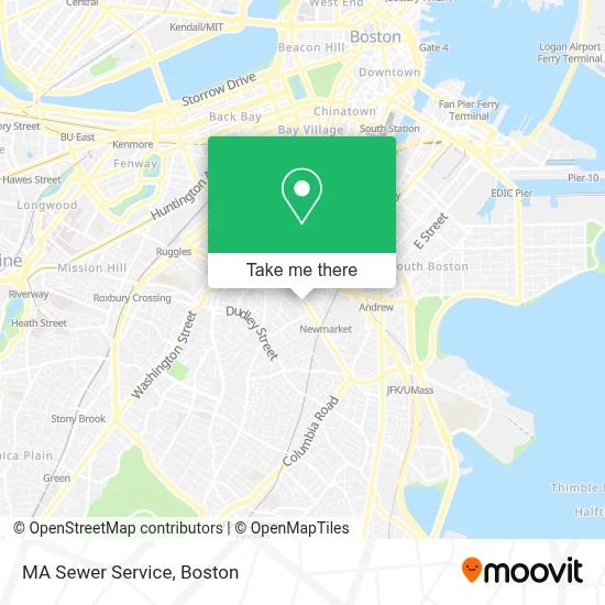 MA Sewer Service map