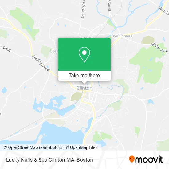 Lucky Nails & Spa Clinton MA map