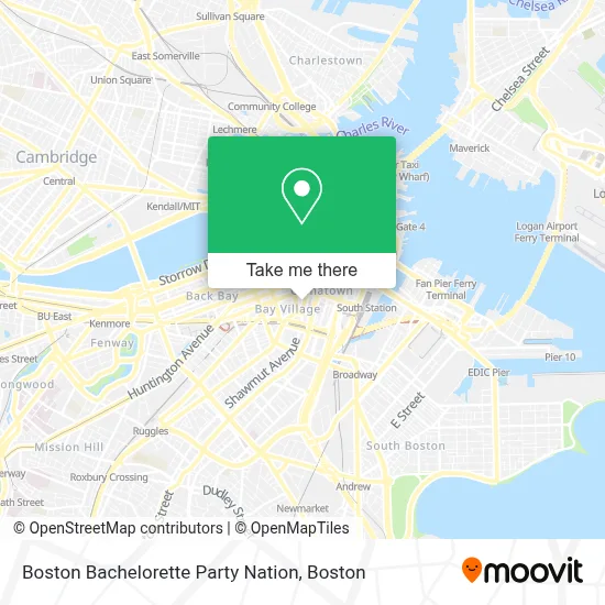 Boston Bachelorette Party Nation map