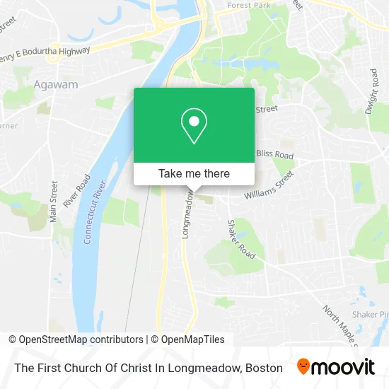 The First Church Of Christ In Longmeadow map