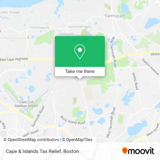 Cape & Islands Tax Relief map
