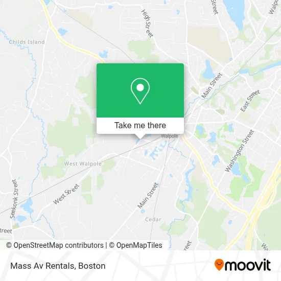 Mass Av Rentals map