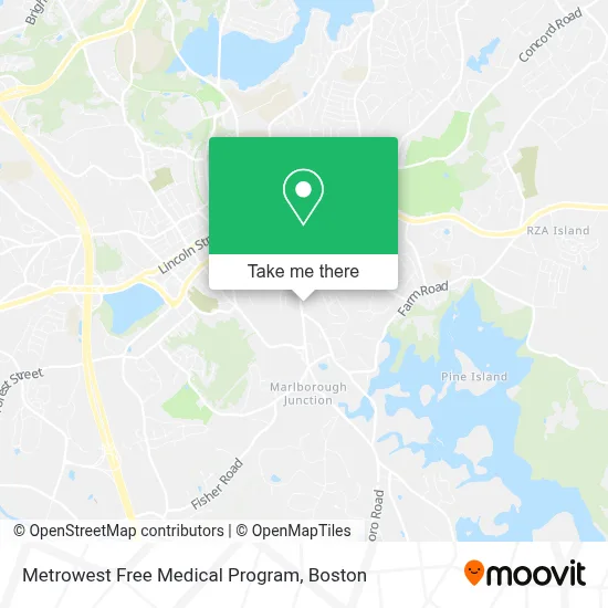 Metrowest Free Medical Program map