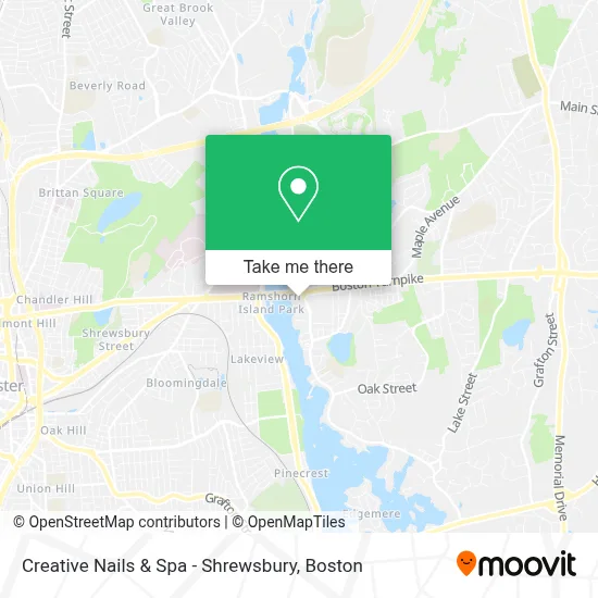 Creative Nails & Spa - Shrewsbury map