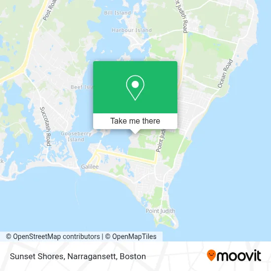 Sunset Shores, Narragansett map