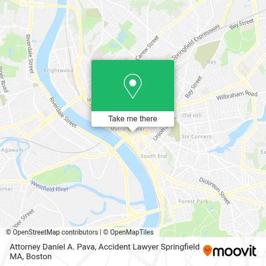 Attorney Daniel A. Pava, Accident Lawyer Springfield MA map