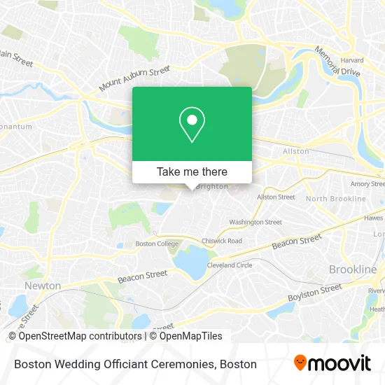 Boston Wedding Officiant Ceremonies map