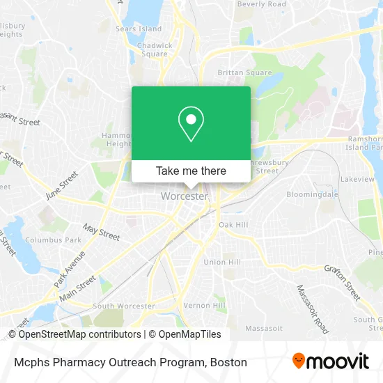 Mcphs Pharmacy Outreach Program map
