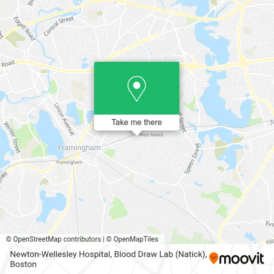 Newton-Wellesley Hospital, Blood Draw Lab (Natick) map