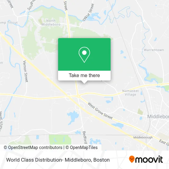 World Class Distribution- Middleboro map