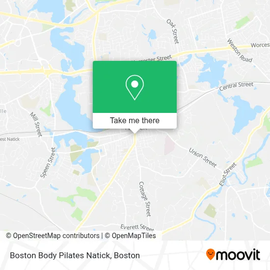 Boston Body Pilates Natick map