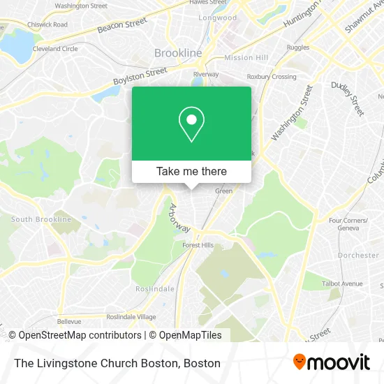 The Livingstone Church Boston map