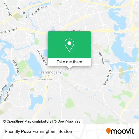 Friendly Pizza Framingham map