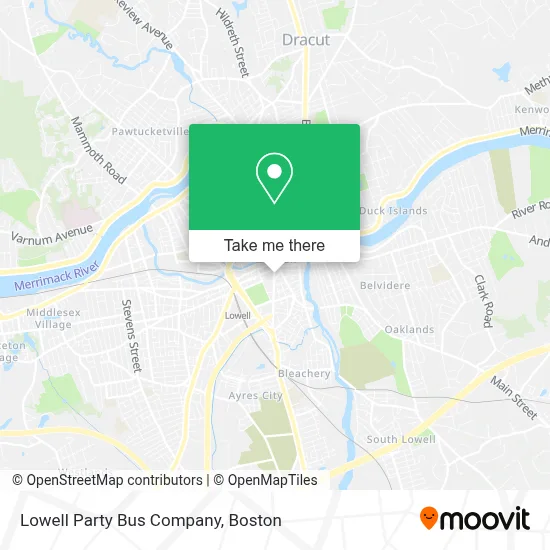 Lowell Party Bus Company map