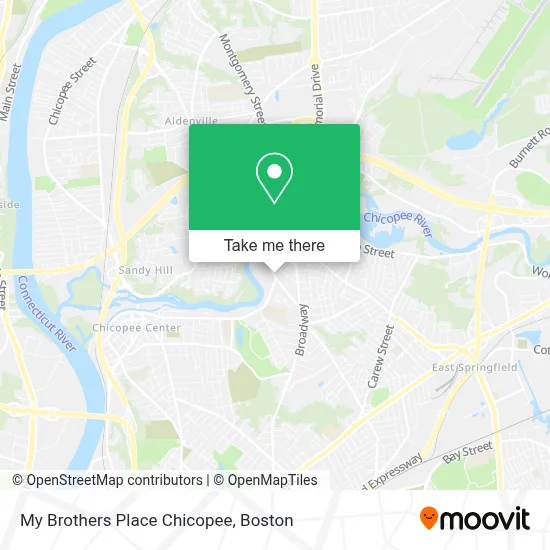 My Brothers Place Chicopee map