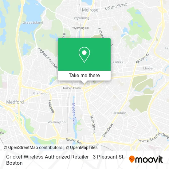 Cricket Wireless Authorized Retailer - 3 Pleasant St map