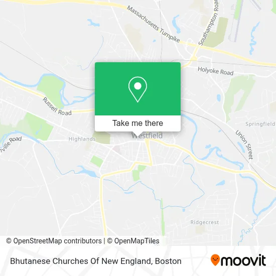 Bhutanese Churches Of New England map
