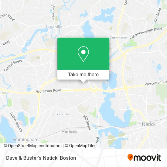Dave & Buster's Natick map