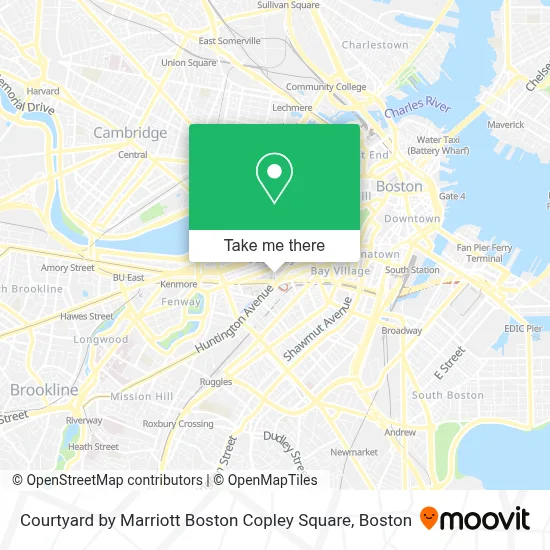 Courtyard by Marriott Boston Copley Square map