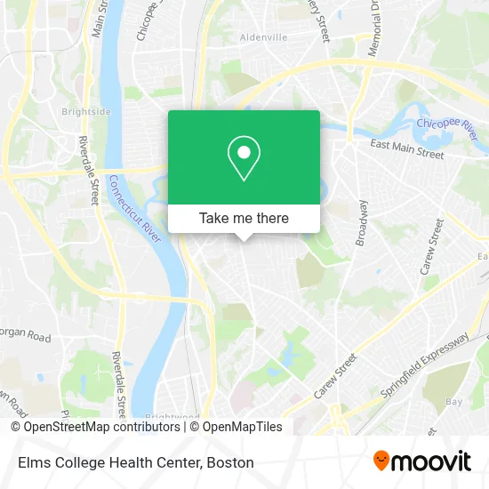 Elms College Health Center map
