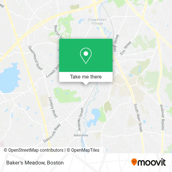 Baker's Meadow map