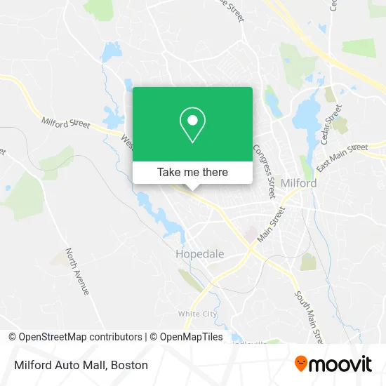 Milford Auto Mall map