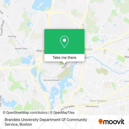 Brandeis University Department Of Community Service map