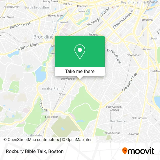 Roxbury Bible Talk map