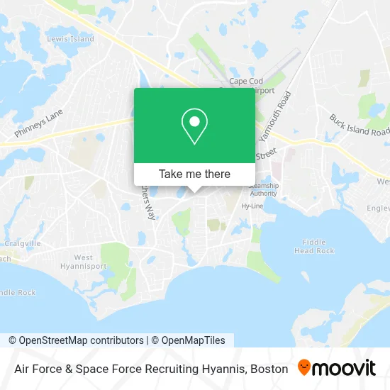 Air Force & Space Force Recruiting Hyannis map