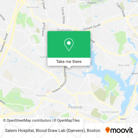 Salem Hospital, Blood Draw Lab (Danvers) map