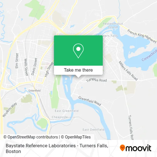 Baystate Reference Laboratories - Turners Falls map