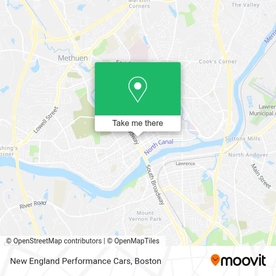 New England Performance Cars map