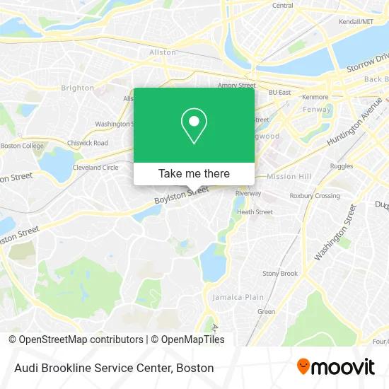 Audi Brookline Service Center map