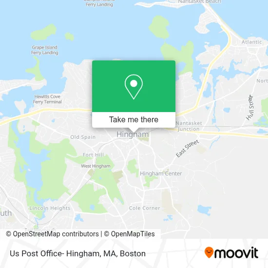 Us Post Office- Hingham, MA map