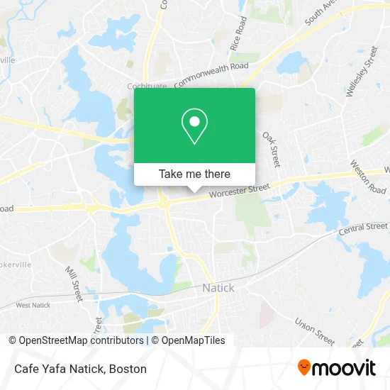 Cafe Yafa Natick map