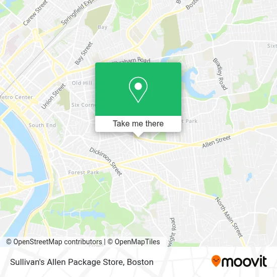 Sullivan's Allen Package Store map