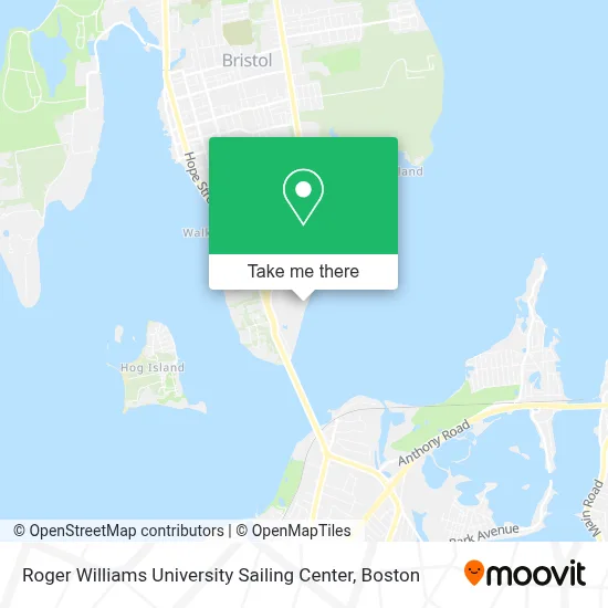 Roger Williams University Sailing Center map