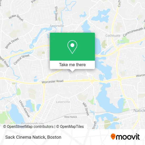 Sack Cinema Natick map
