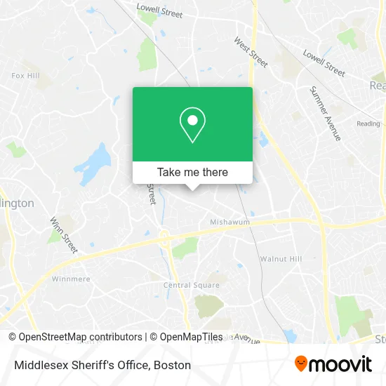 Middlesex Sheriff's Office map