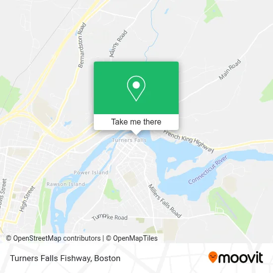 Turners Falls Fishway map