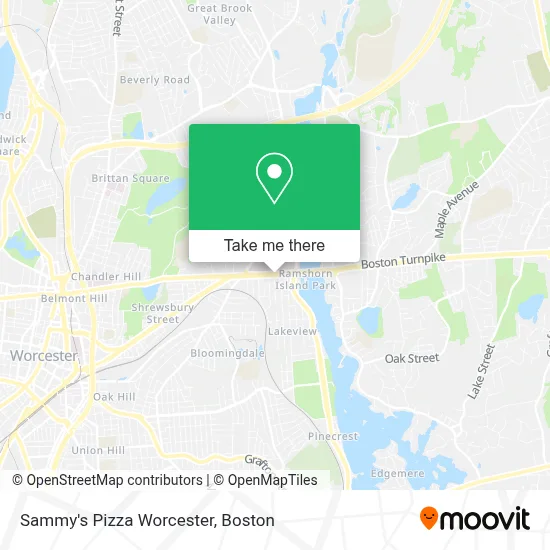 Sammy's Pizza Worcester map