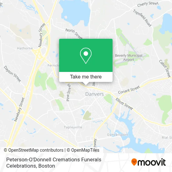 Peterson-O'Donnell Cremations Funerals Celebrations map