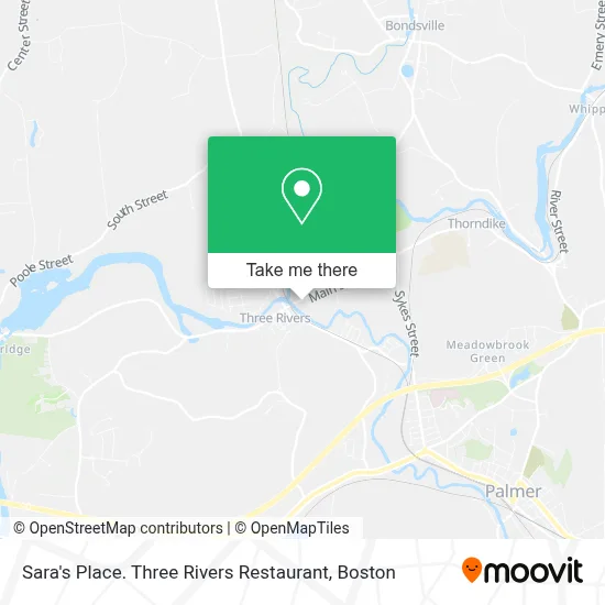 Sara's Place. Three Rivers Restaurant map