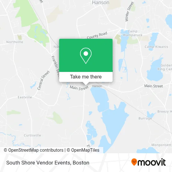 South Shore Vendor Events map