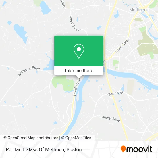 Portland Glass Of Methuen map